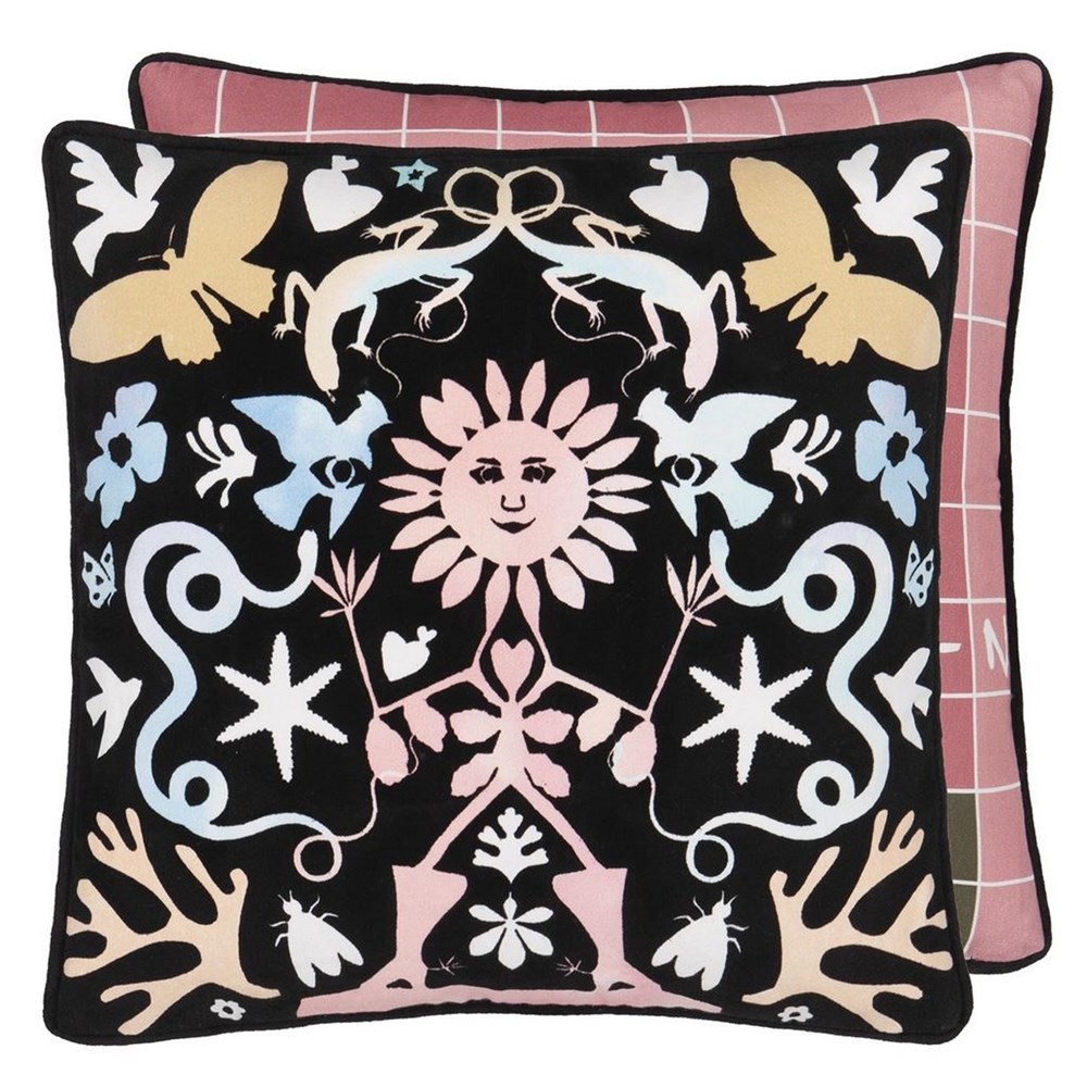 Rve de Papier Cushion by Christian Lacroix in Jais Black